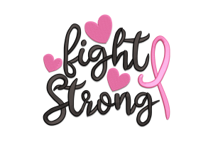 Fight Strong Ribbon Machine Embroidery Design
