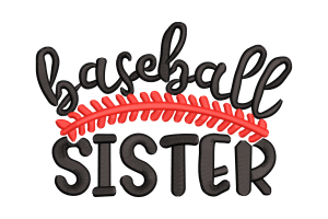 Baseball Sister Machine Embroidery Design