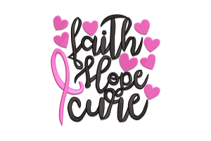 Faith Hope Cure Ribbon Machine Embroidery Design
