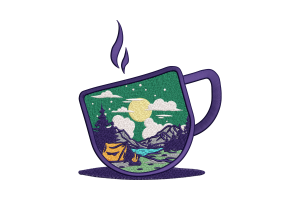 Camping Adventure Mug Embroidery Design