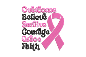 Free Overcome Believe Survive Ribbon Embroidery Design