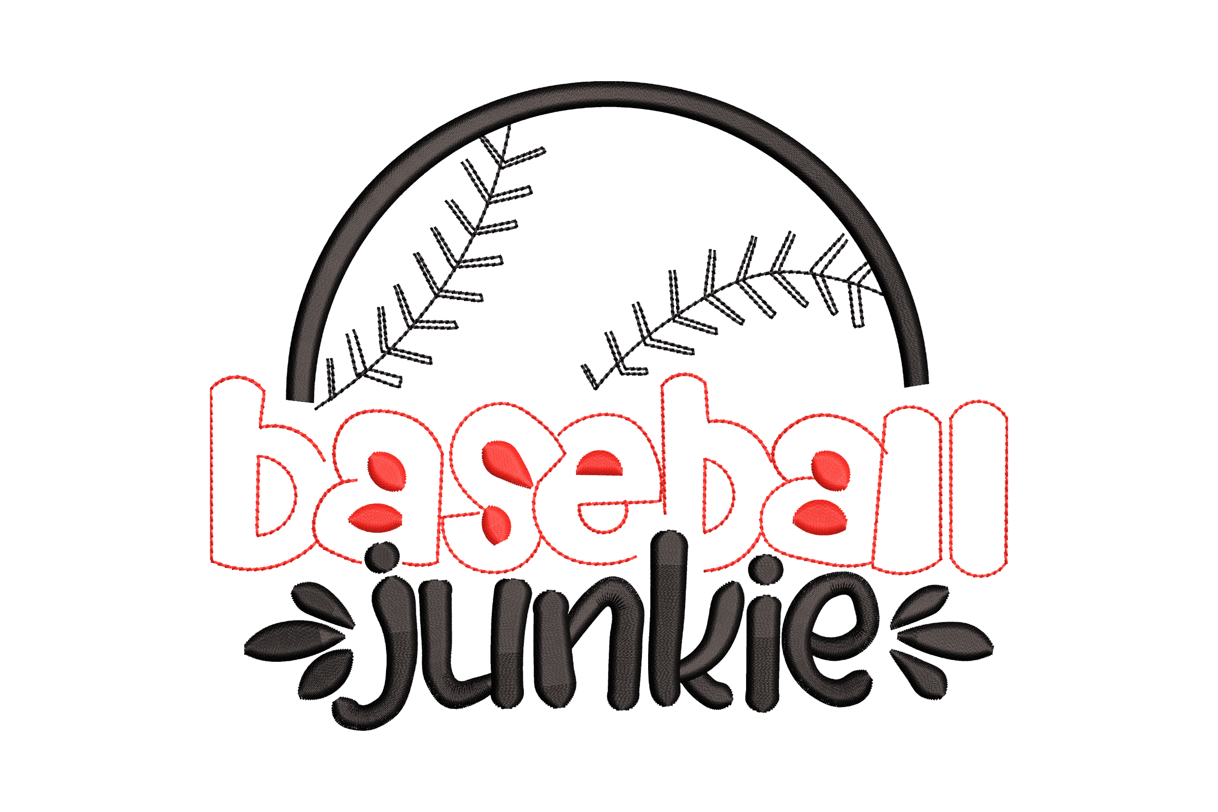 Baseball Junkie Machine Embroidery Design