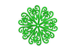 Decorative Green Snowflake Embroidery Design