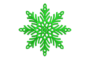 Green Winter Mandala Snowflake Embroidery Design