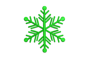 Elegant Green Snowflake Embroidery Design