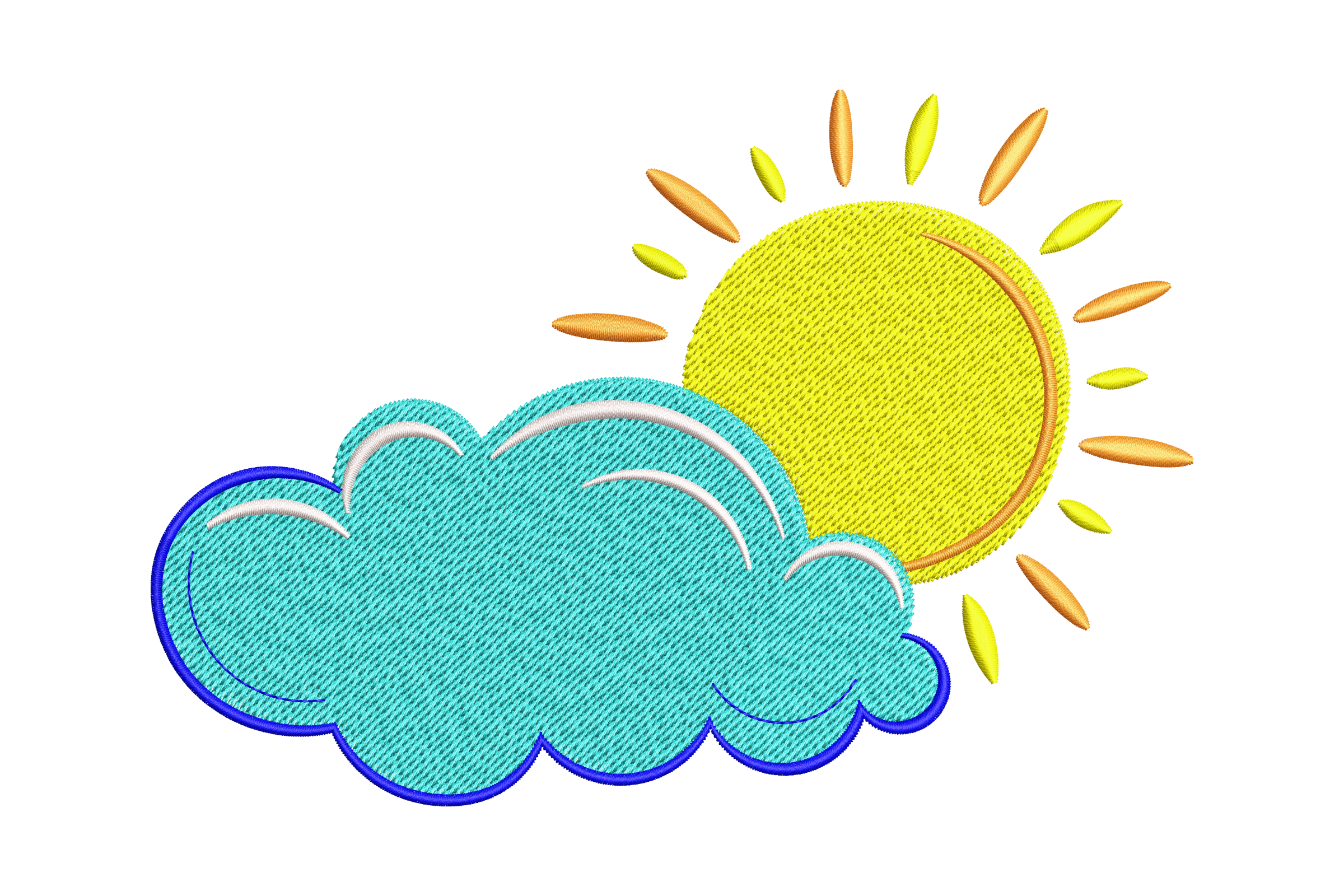 Sunshine and Clouds Embroidery Design