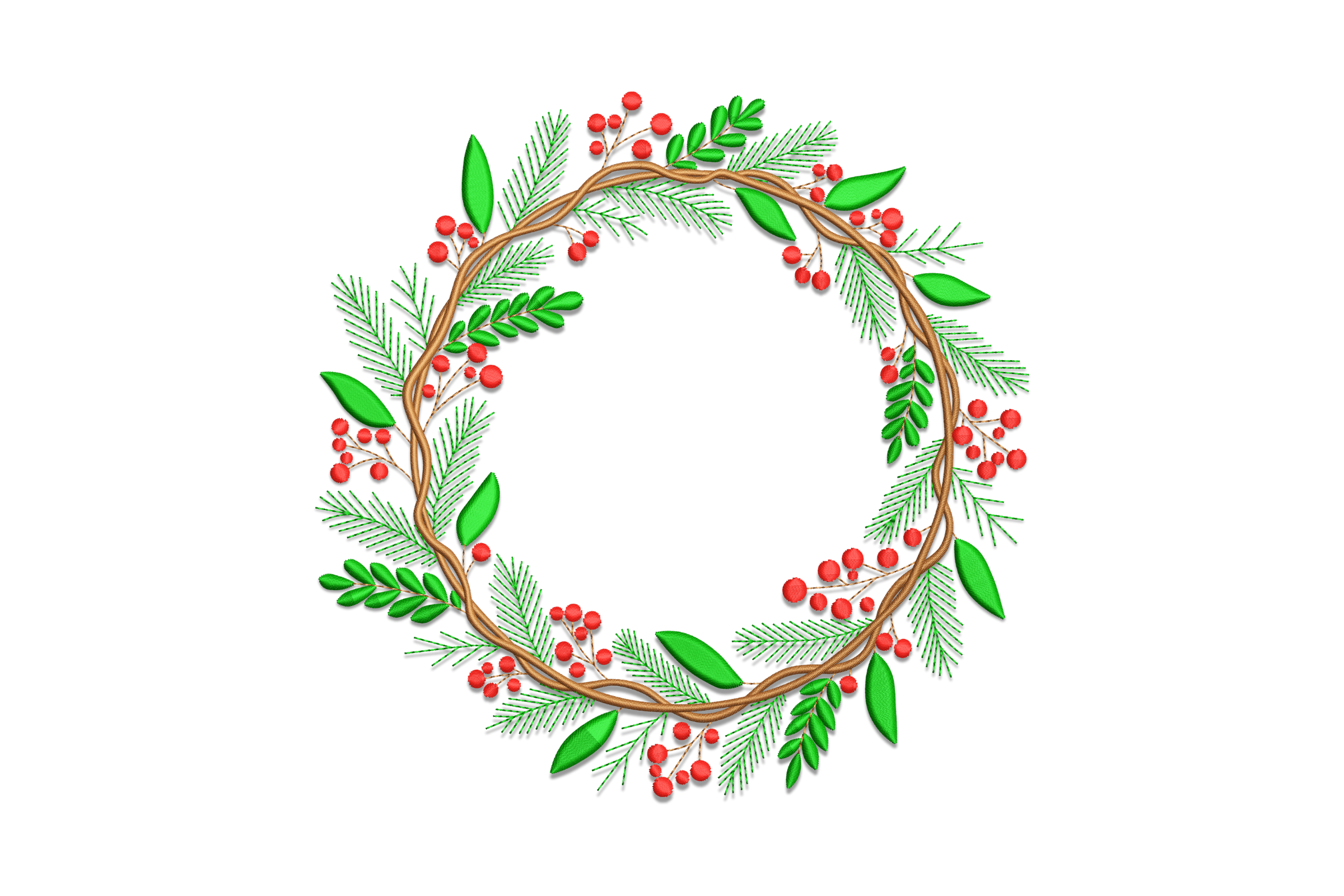 Festive Christmas Wreath Embroidery Design