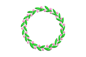 Elegant Floral Wreath Machine Embroidery Design