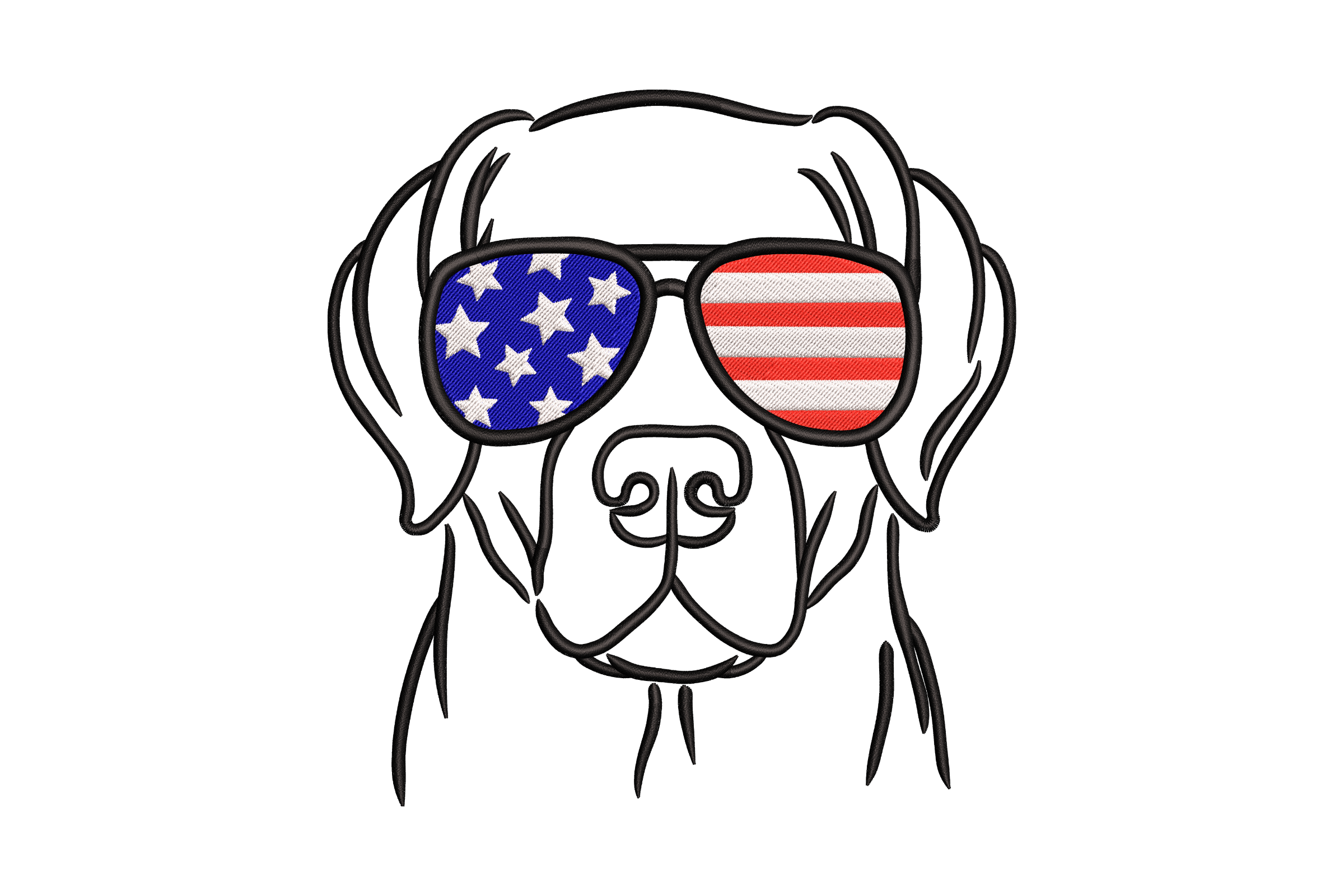 American Dog Patriotic Embroidery Design