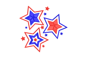 Patriotic Stars Embroidery Design