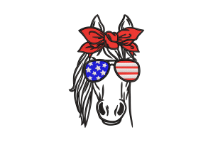 Patriotic Horse Embroidery Design