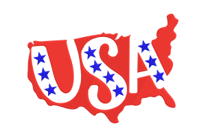 USA Map Patriotic Embroidery Design