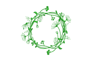 Floral Leaf Wreath Embroidery Design