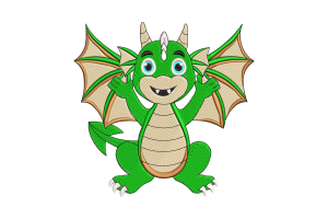 Green Dragon Embroidery Design