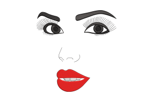 Elegant Woman Face Embroidery Design