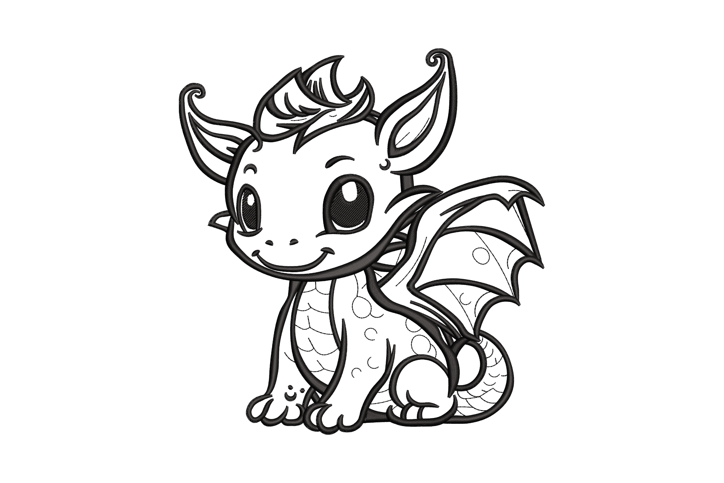 Baby Dragon Embroidery Design