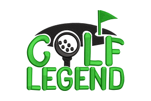 Golf Legend Embroidery Design