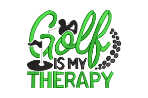 Golf is My Therapy Embroidery Design