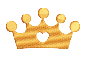 Golden Crown Embroidery Design