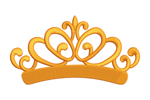 Golden Crown Tiara Embroidery Design