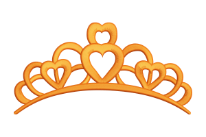 Golden Heart Tiara Embroidery Design