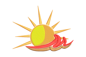 Rising Sun Embroidery Design