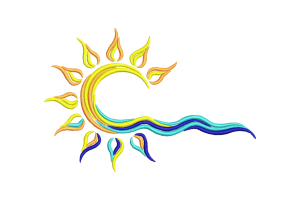 Sunset Waves Embroidery Design