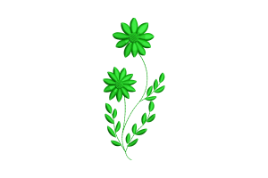 Double Green Daisy Embroidery Design