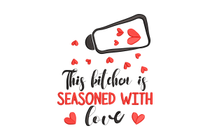 This Kitchen is Seasoned with Love Kitchen Embroidery Design