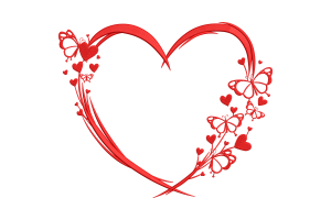 Elegant Butterfly Heart Embroidery Design