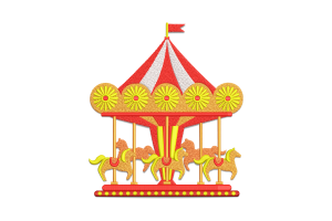 Carnival Carousel Embroidery Design