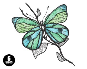 Vibrant Butterfly Embroidery Design Free Download