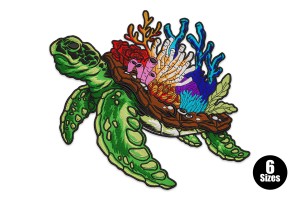 Vibrant Coral Turtle Design