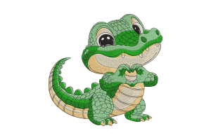 Adorable Crocodile Embroidery Design
