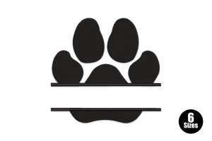 Free Downloadable Paw Print Frame Embroidery Design