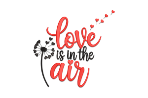 Love Is in the Air Romantic Embroidery Design