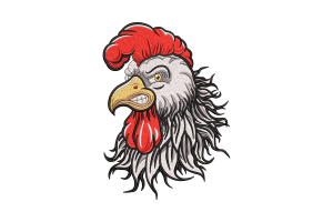 Majestic Rooster Head Premium Embroidery Design