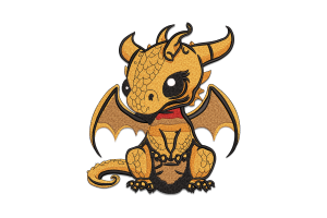 Premium Cute Baby Dragon Embroidery Design