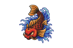 Premium Koi Fish Embroidery Design