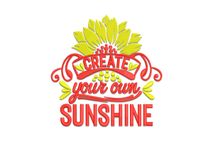 Cheerful Sunflower Inspirational Embroidery Design