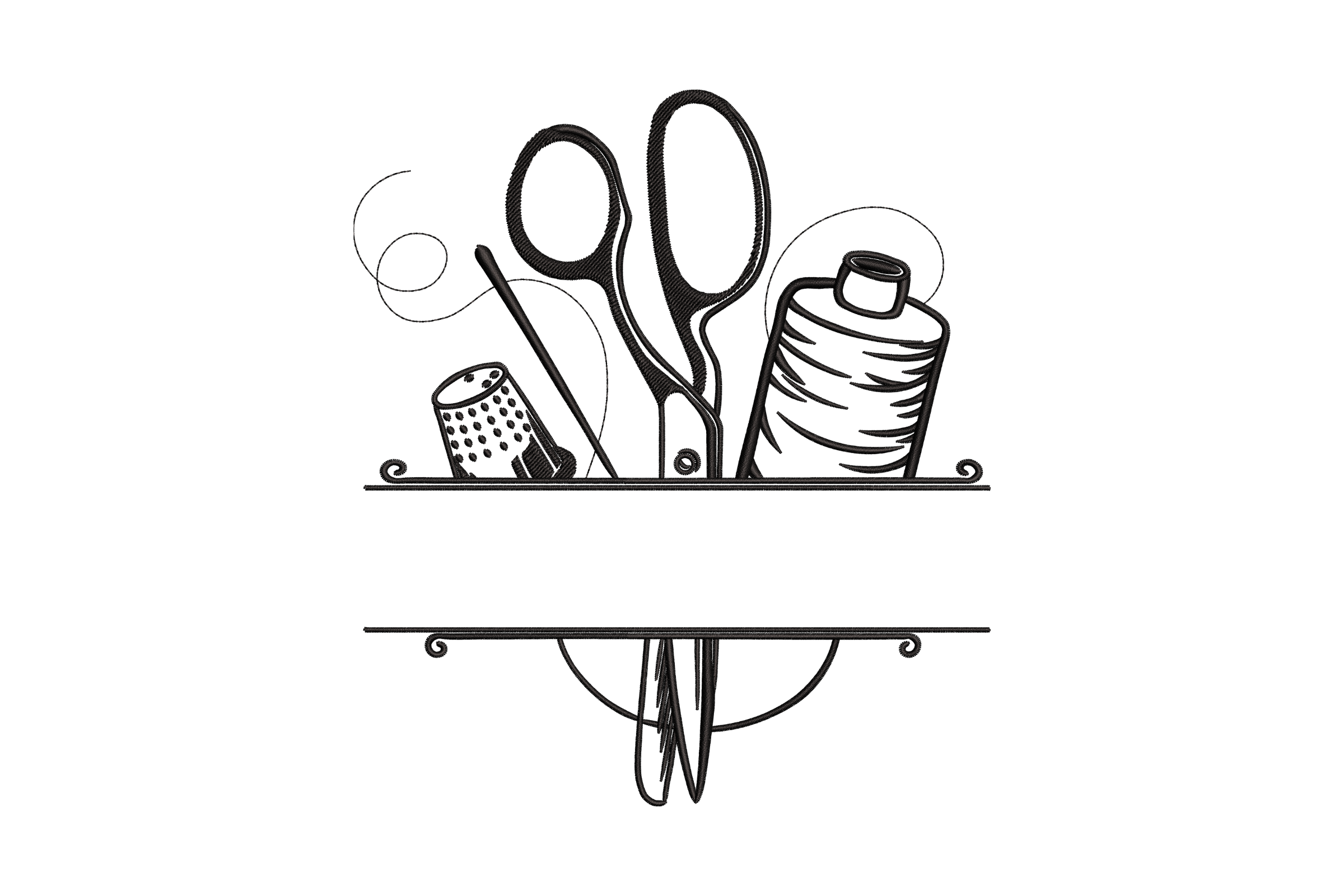 Free Sewing Tools Split Monogram Embroidery Design