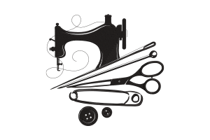 Elegant Sewing Tools Embroidery Design