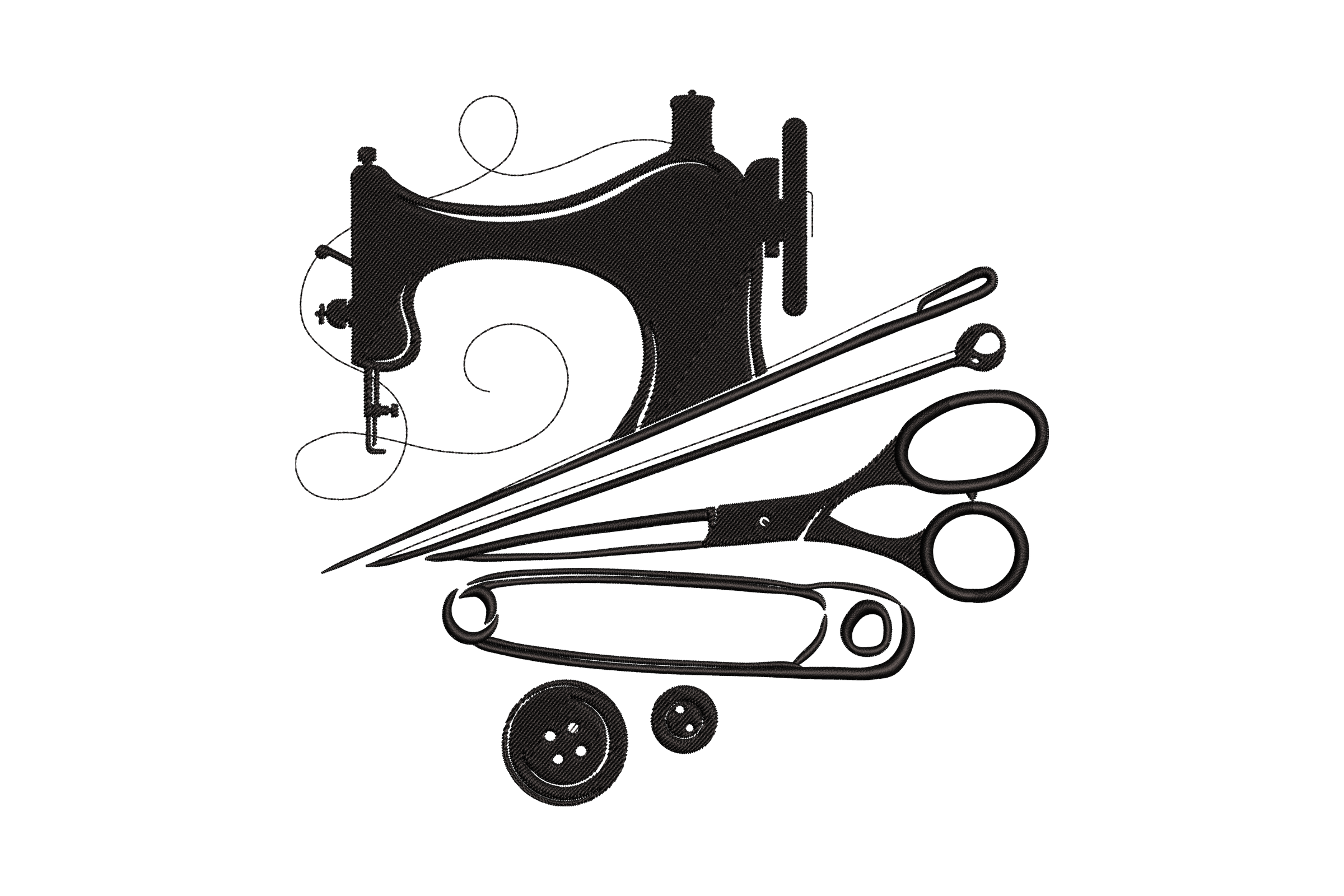 Free Elegant Sewing Tools Embroidery Design