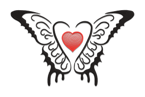 Butterfly Heart Embroidery Design