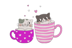 Cuddly Cat Embroidery Design