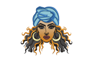 Free Woman Head Wrap Embroidery Design