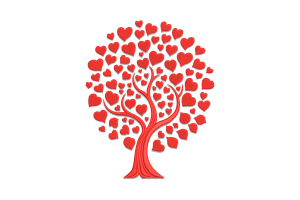 Heart Tree Embroidery Design