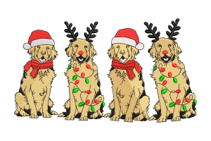 Free Christmas Golden Retriever Dog Embroidery Design