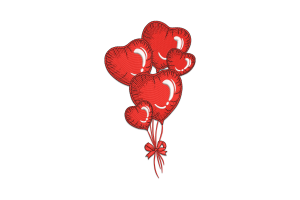 Heart Balloons Embroidery Design