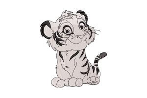 Baby Tiger Embroidery Design
